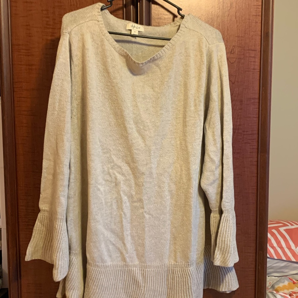 NWT 3X Tan Ruffled Sweater Style & Co Brand